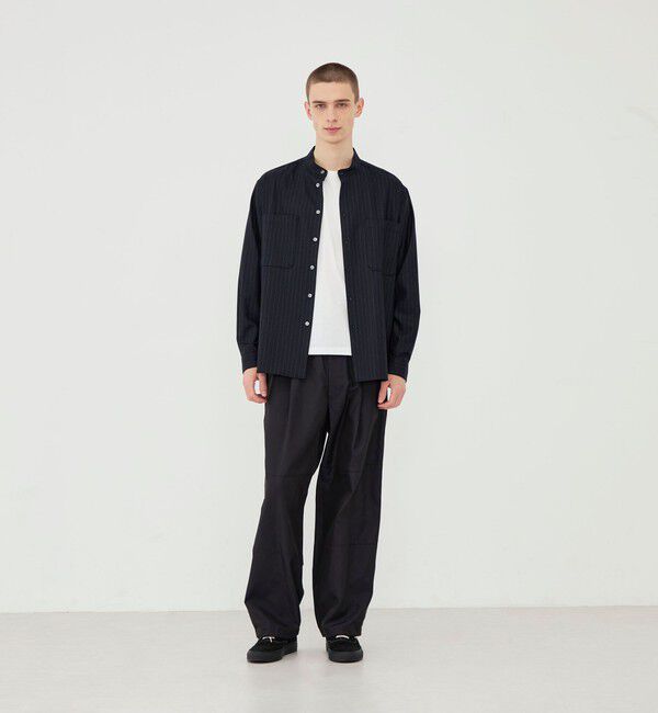 GALERIE VIE「ライトフラノストレッチ スタンドカラーシャツ」|シャツ・ブラウス|