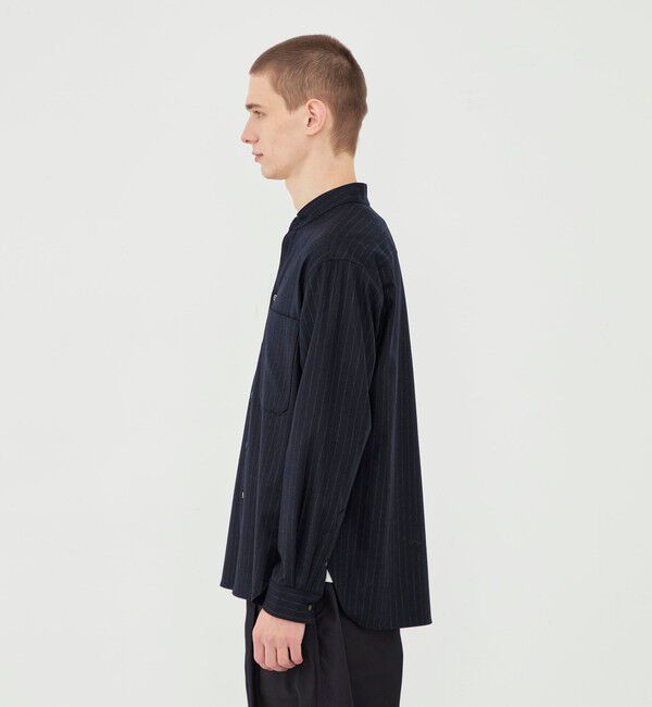 GALERIE VIE「ライトフラノストレッチ スタンドカラーシャツ」|シャツ・ブラウス|