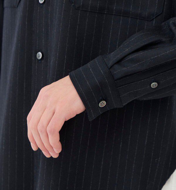 GALERIE VIE「ライトフラノストレッチ スタンドカラーシャツ」|シャツ・ブラウス|