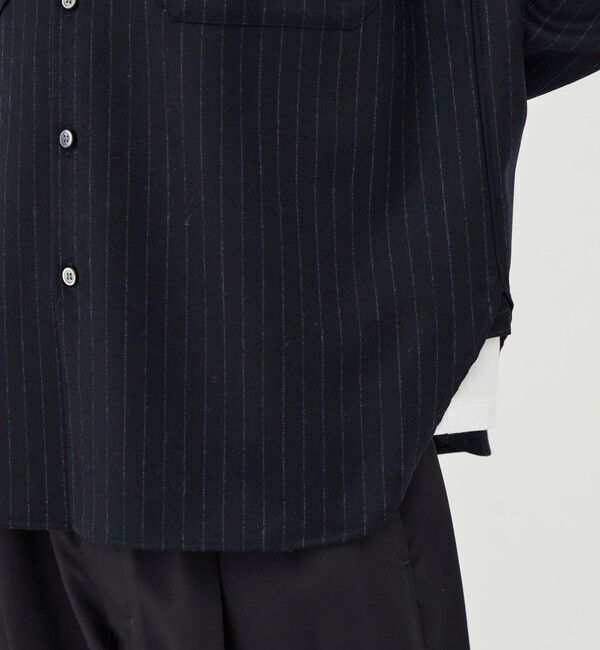 GALERIE VIE「ライトフラノストレッチ スタンドカラーシャツ」|シャツ・ブラウス|