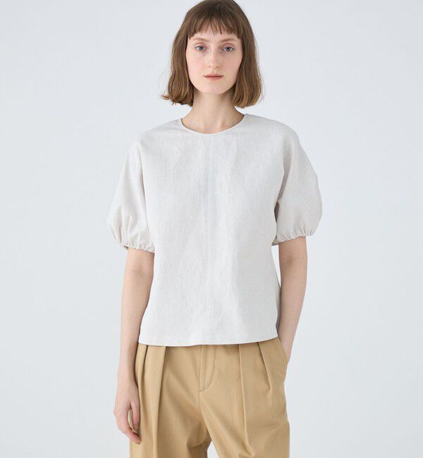 MACPHEE「【WEB限定】リアクティブデニム パフスリーブブラウス」|シャツ・ブラウス|