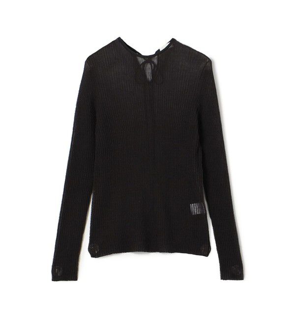 Ballsey「シアーダブルジャカード バックリボンプルオーバー」|ニット・セーター|17 ダークグレー