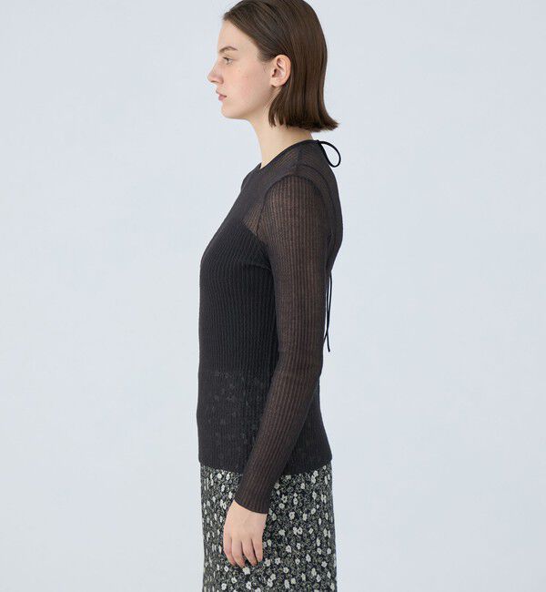 Ballsey「シアーダブルジャカード バックリボンプルオーバー」|ニット・セーター|