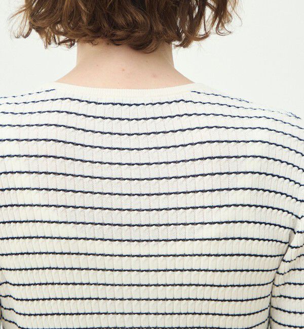 MACPHEE「コットンナイロンケーブル ハーフスリーブプルオーバー」|ニット・セーター|