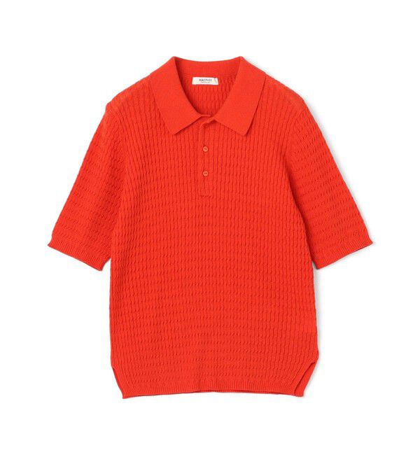 MACPHEE「コットンナイロンケーブル ポロプルオーバー」|ニット・セーター|35 レッド
