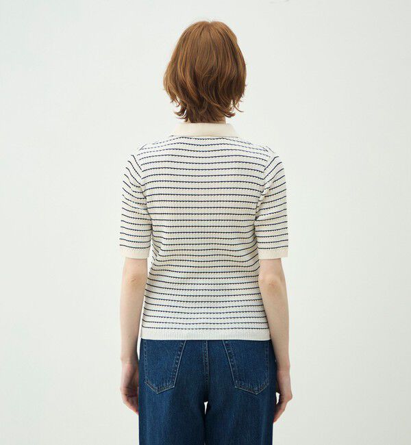 MACPHEE「コットンナイロンケーブル ポロプルオーバー」|ニット・セーター|