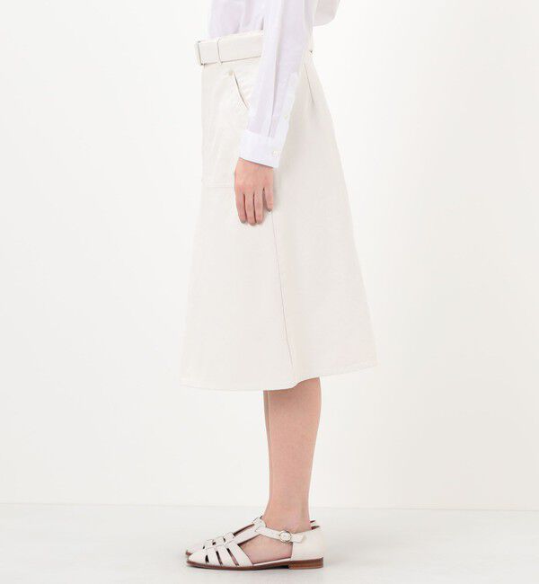 MACPHEE「ピグメントドリルクロス ベルテッドスカート」|台形|