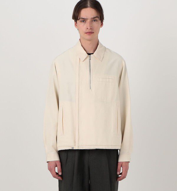 TOMORROWLAND MENS「コットンシルクグログラン ライダースブルゾン」|ブルゾン・スタジャン|