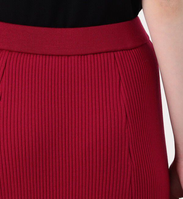 DES PRES「ウールポリエステルリブ パネルフレアスカート」|フレア|