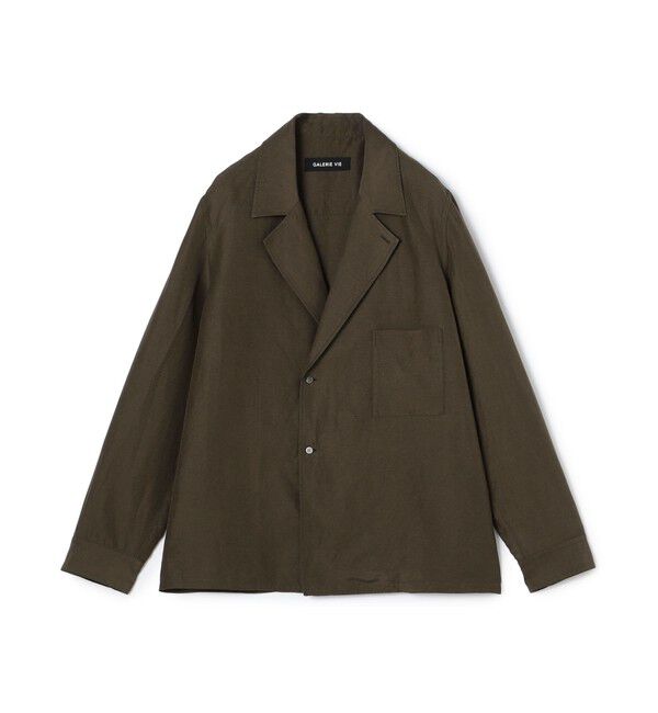 GALERIE VIE「リネンキュプラシルクコンパクト シャツジャケット」|その他|47 ブラウン