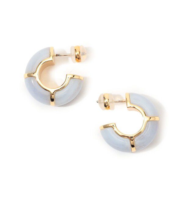 TOMORROWLAND GOODS「Lizzie Fortunato ZELLIGE HOOPS ピアス」|ピアス|62 ライトブルー系