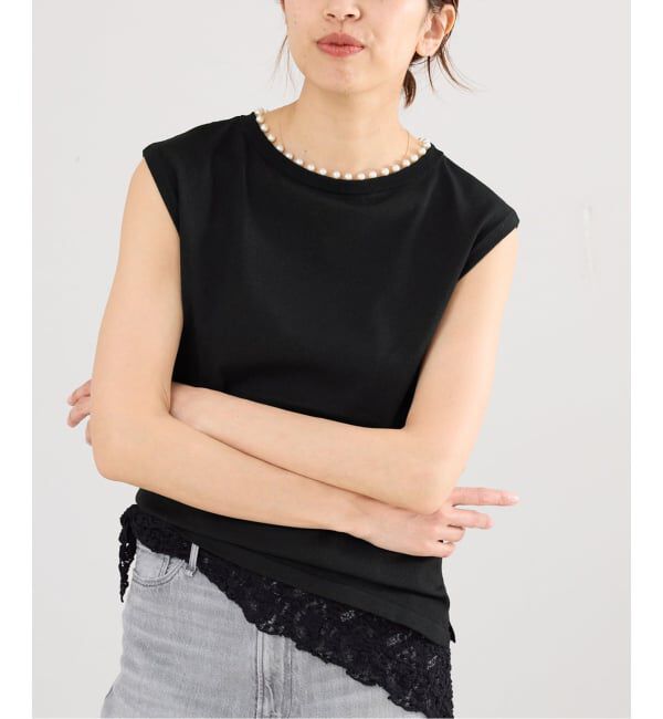 IENA「パールネックプルオーバー」|ニット・セーター|