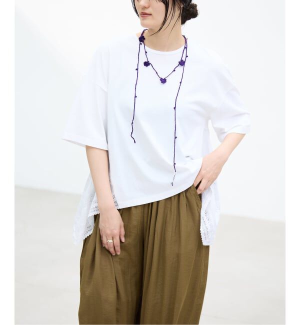 IENA「《予約》AAYUSHI/アユーシ バックスカーフハーフスリーブトップス SGN08110」|Tシャツ・カットソー|