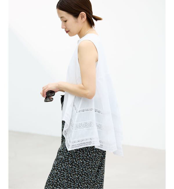 IENA「《予約》AAYUSHI/アユーシ バックスカーフノースリーブトップス SGN08111」|Tシャツ・カットソー|