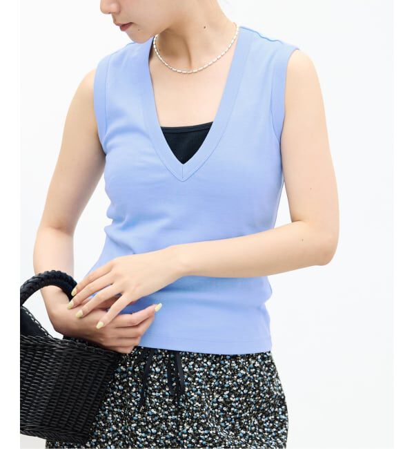 IENA「《予約》FLORE FLORE/フローレフローレ DEWITANK タンクトップ」|タンクトップ|ブルー