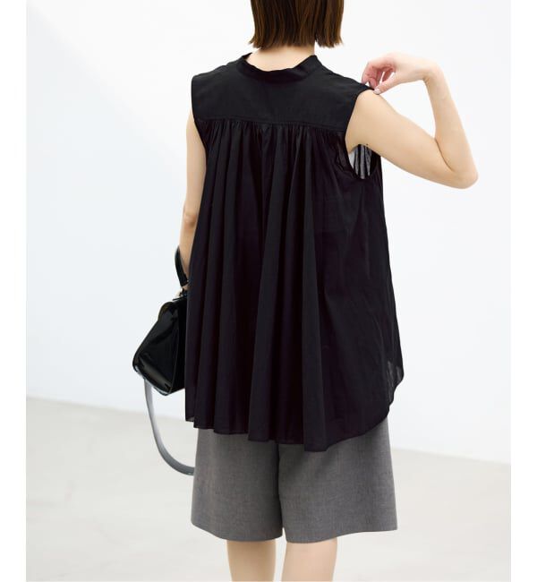 IENA「《予約》AAYUSHI/アユーシ 別注ピンタックボイルブラウス SGN070151」|シャツ・ブラウス|ブラック