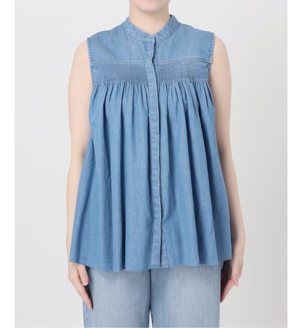 IENA「《予約》AAYUSHI/アユーシ デニムピンタックブラウス SGN070150」|シャツ・ブラウス|