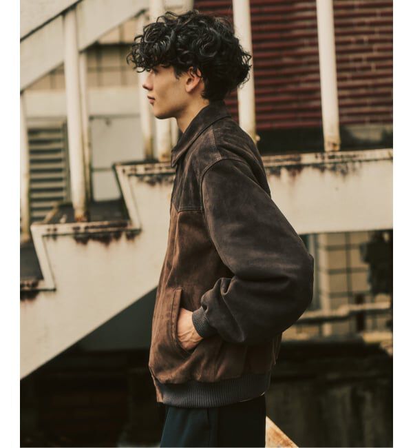 417 EDIFICE「ラムスエード ジップヨークジャケット」|ライダースジャケット|