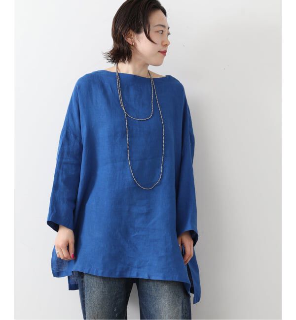 journal standard luxe「《予約》エアリネンボートネック-ブラウス」|シャツ・ブラウス|ブルー A