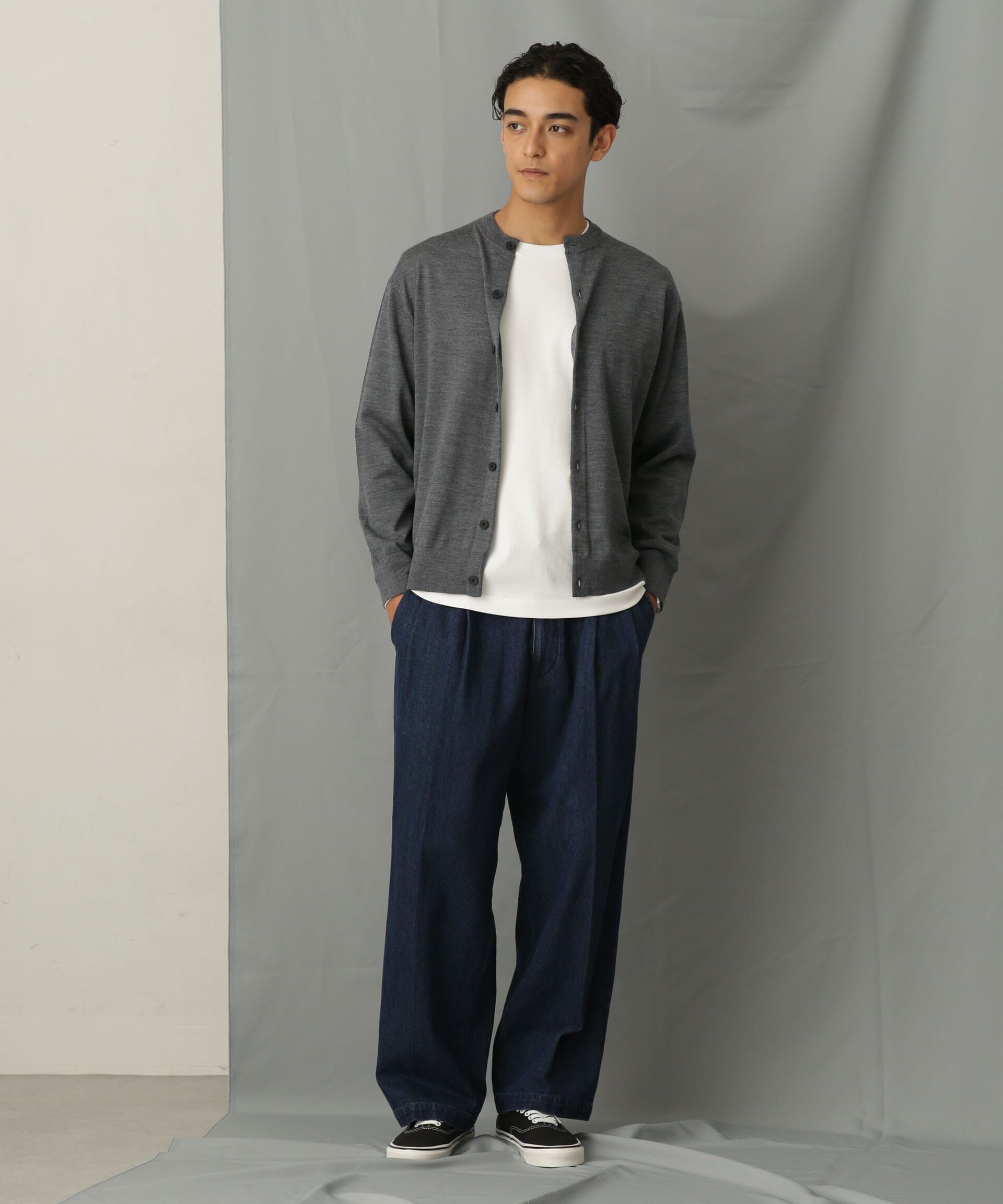 nano･universe「「毛玉レスニット」 ファインゲージクルーネックカーディガン」|ニット・セーター|