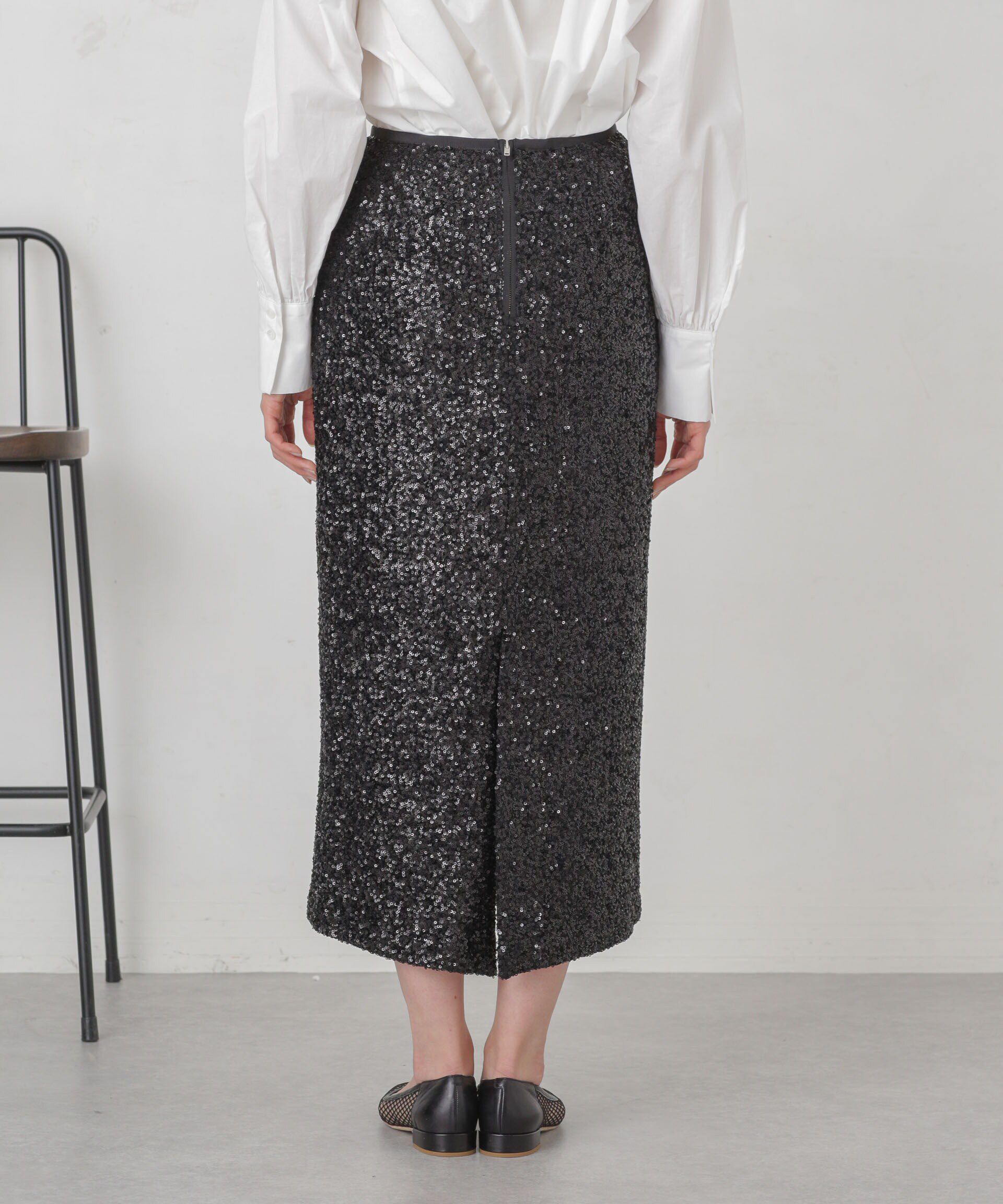 nano･universe「スパンコールIラインスカート」|スカート|