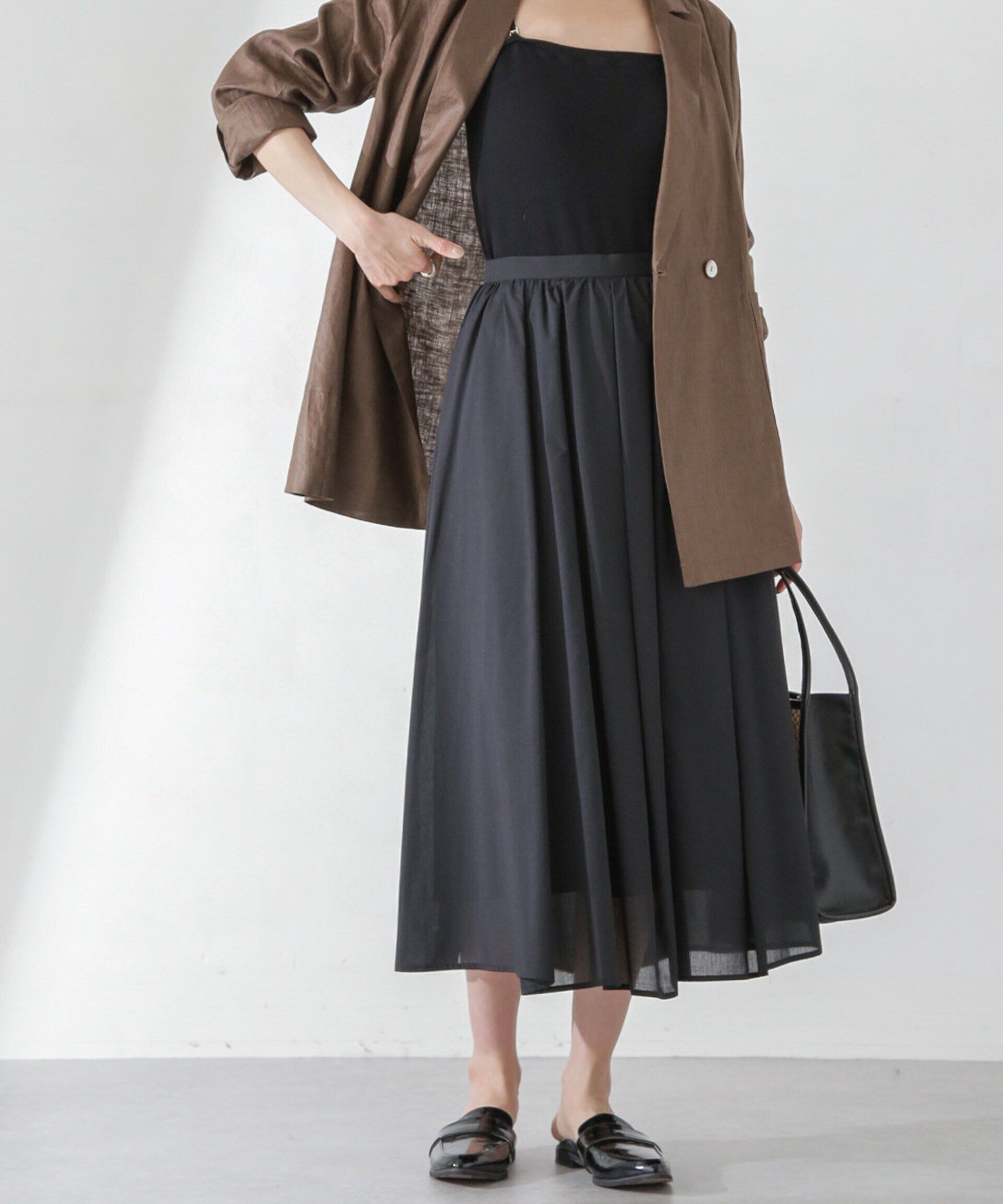 nano･universe「レオファインギャザーフレアスカート（セットアップ可）」|スカート|