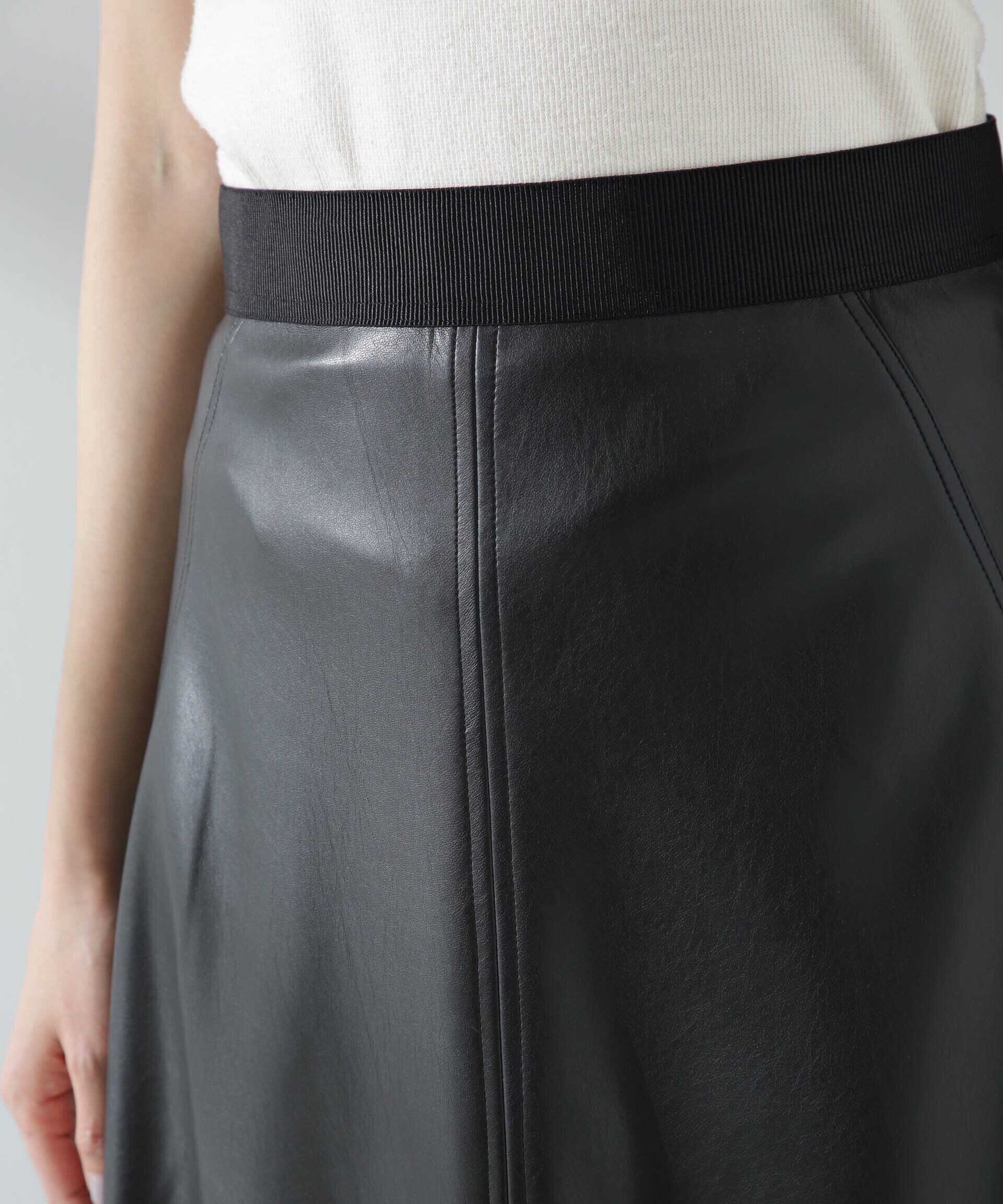 nano･universe「フェイクレザーマキシスカート」|スカート|