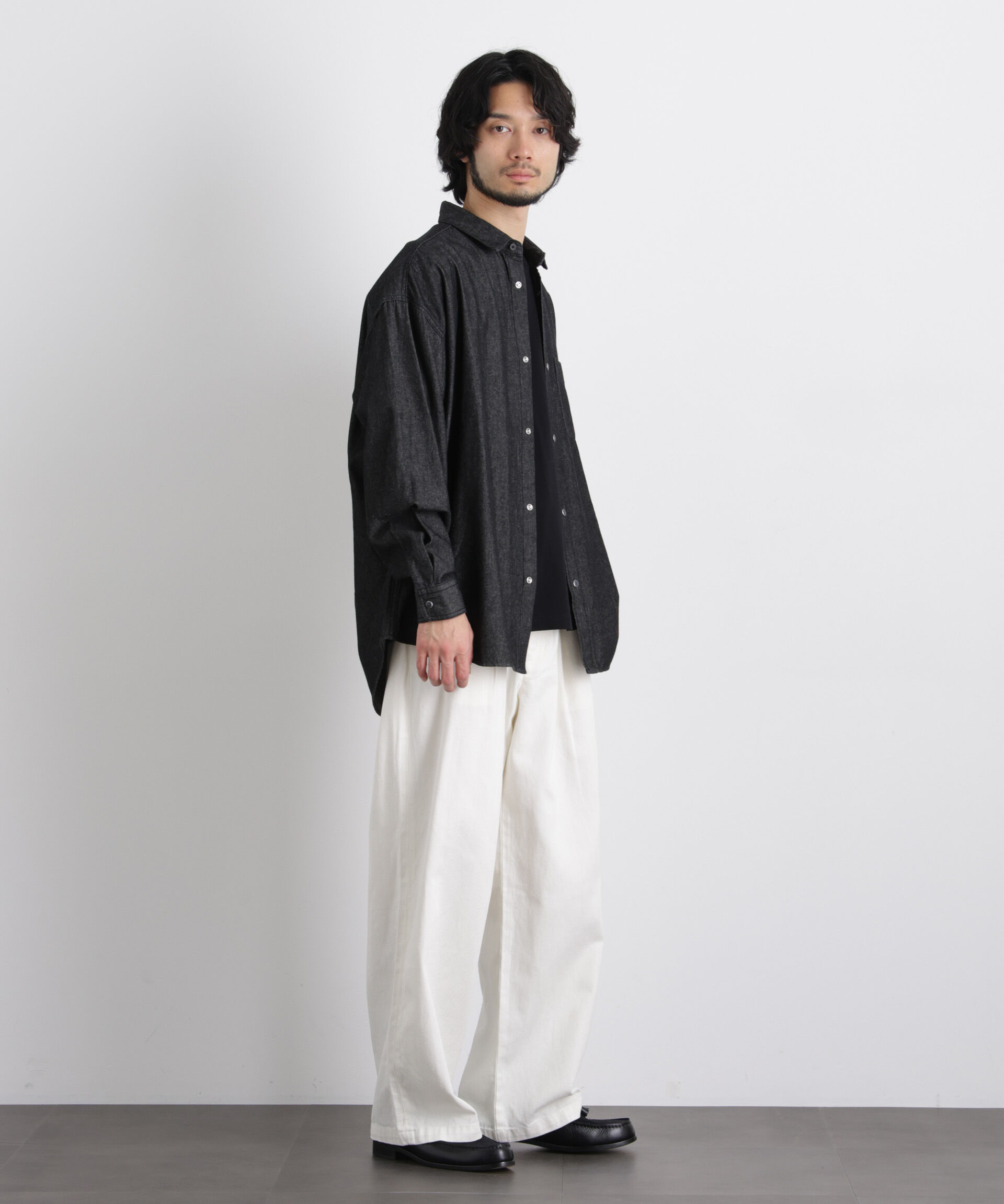 nano･universe「6.5oz リラックスデニムシャツ 長袖」|シャツ・ブラウス|