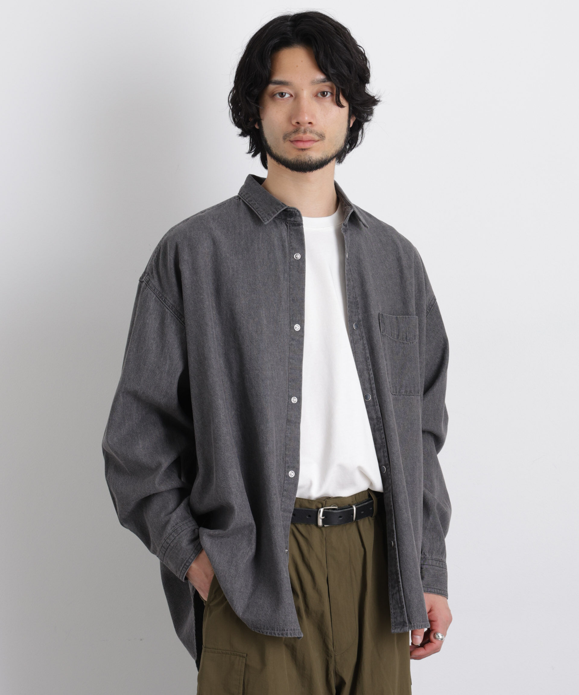 nano･universe「6.5oz リラックスデニムシャツ 長袖」|シャツ・ブラウス|