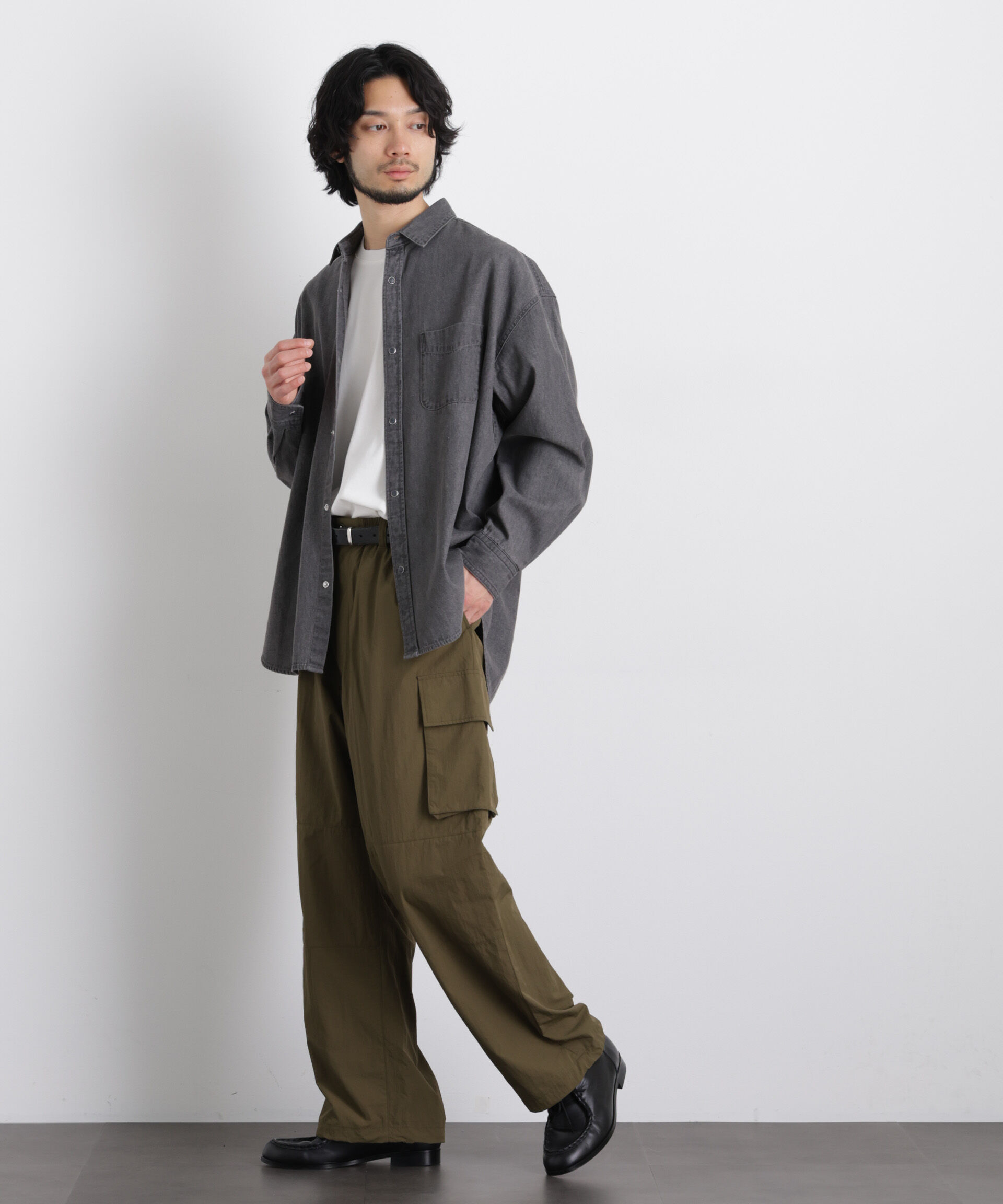 nano･universe「6.5oz リラックスデニムシャツ 長袖」|シャツ・ブラウス|