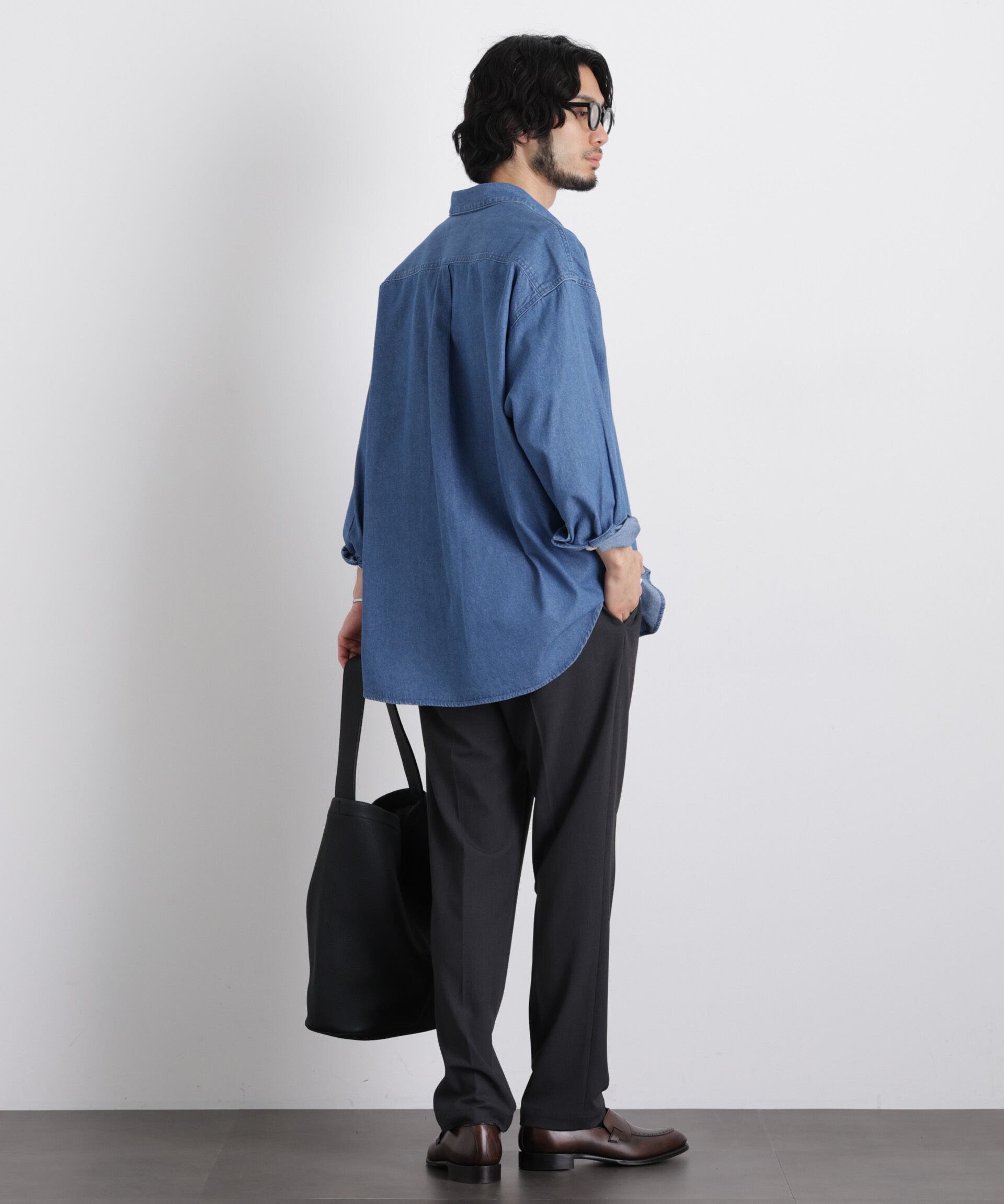 nano･universe「6.5oz リラックスデニムシャツ 長袖」|シャツ・ブラウス|