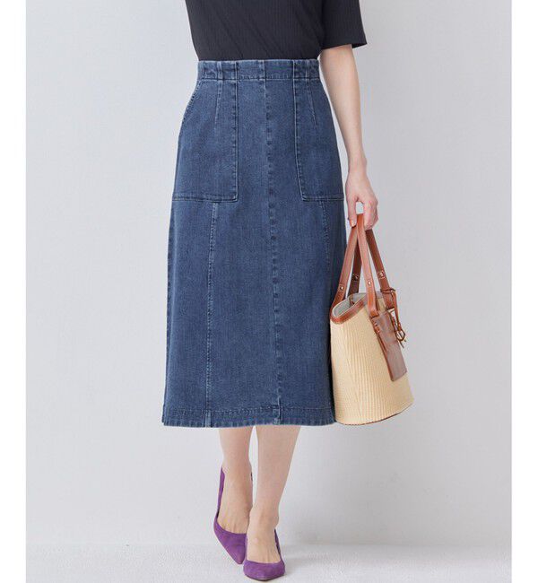 組曲「【ストレッチ】ミッドデニム フレアスカート」|スカート|
