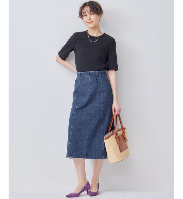 組曲「【ストレッチ】ミッドデニム フレアスカート」|スカート|