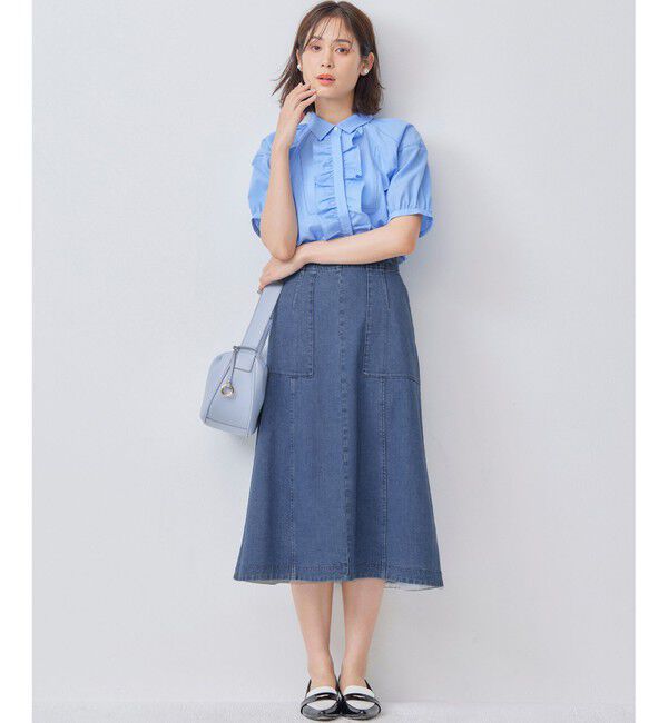 組曲「【ストレッチ】ミッドデニム フレアスカート」|スカート|