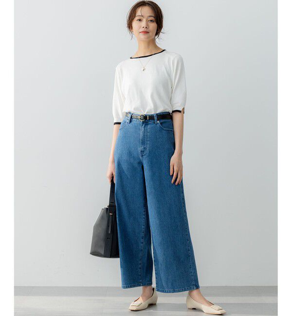 組曲「ライトデニム セミワイドパンツ」|デニム|