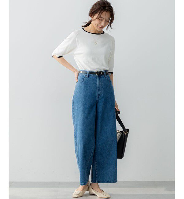 組曲「ライトデニム セミワイドパンツ」|デニム|