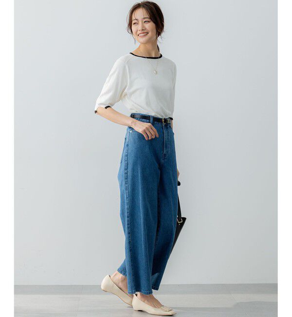 組曲「ライトデニム セミワイドパンツ」|デニム|