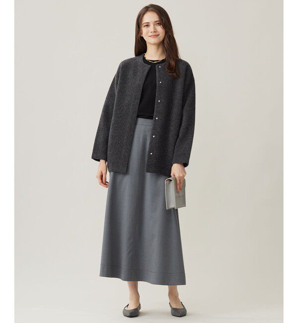 自由区「【洗える】TWラチネストレッチフレア スカート」|スカート|