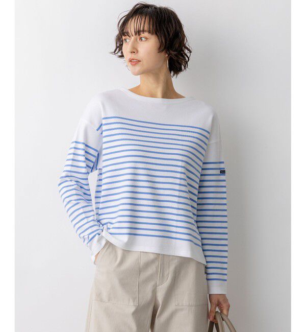 23区「Armor-lux パネルボーダー クロップド カットソー」|Tシャツ・カットソー|ブルー系
