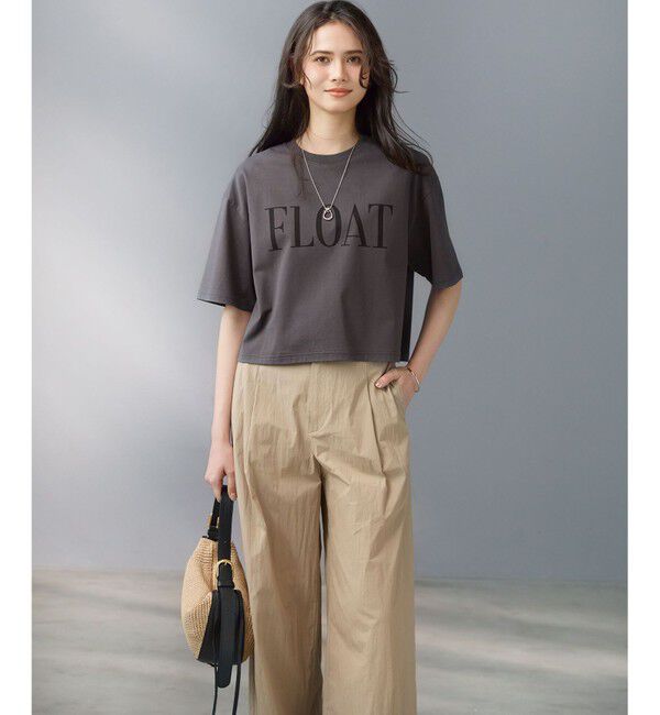 23区「【SLOW/一部店舗限定】ヴィンテージライクジャージー クロップド ロゴ Tシャツ」|Tシャツ・カットソー|