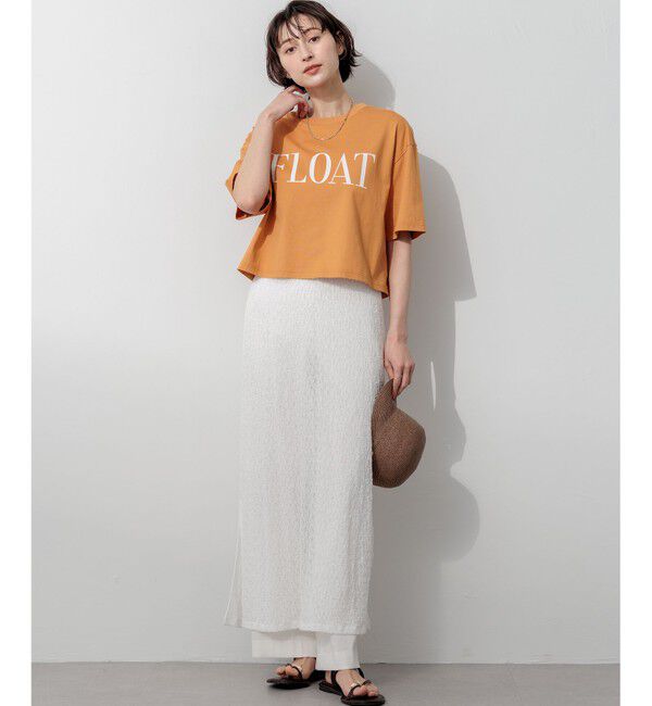23区「【SLOW/一部店舗限定】ヴィンテージライクジャージー クロップド ロゴ Tシャツ」|Tシャツ・カットソー|