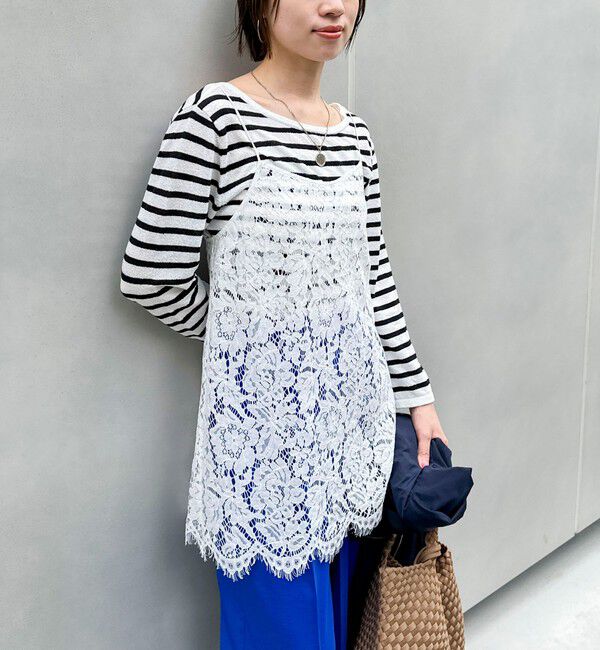 NOLLEY'S「ウォッシャブルレースビスチェ」|キャミソール|ホワイト