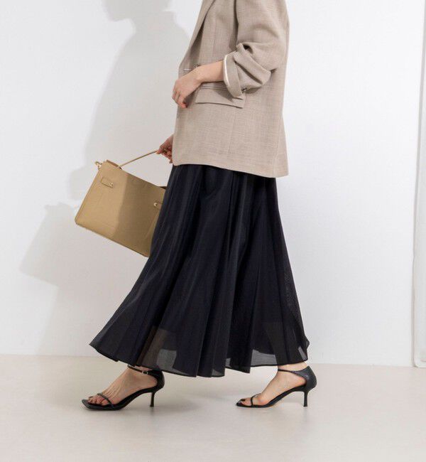 NOLLEY'S sophi「ウォッシャブルシアーボリュームフレアロングスカート」|フレア|
