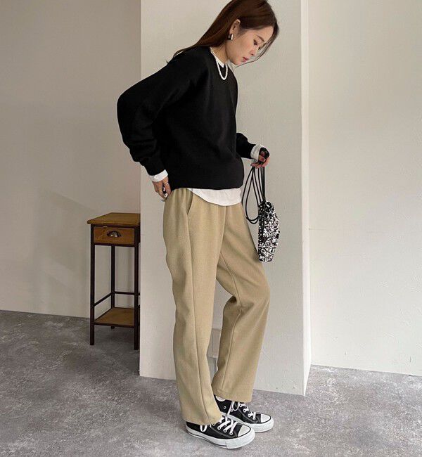 fredy emue「ウールライクスラブクロステーパードパンツ」|チノ|
