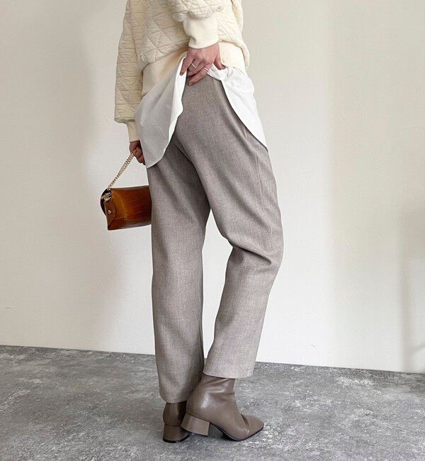 fredy emue「ウールライクスラブクロステーパードパンツ」|チノ|