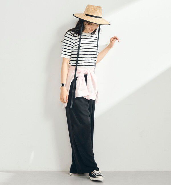 fredy emue「【WEB限定/大人気シリーズ】FR刺しゅうケーブル柄半袖プルオーバーニット」|ニット・セーター|