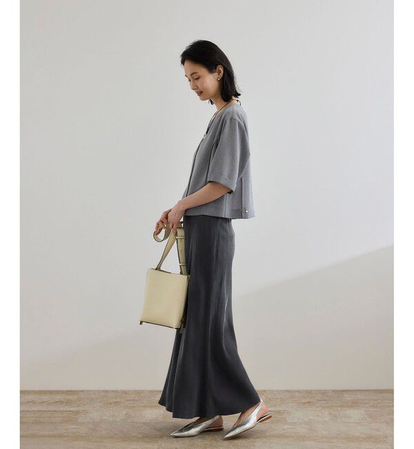 ROPE「【WEB・一部店舗限定】フィブリルサテンマーメイドスカート【セットアップ対応】/洗える」|スカート|