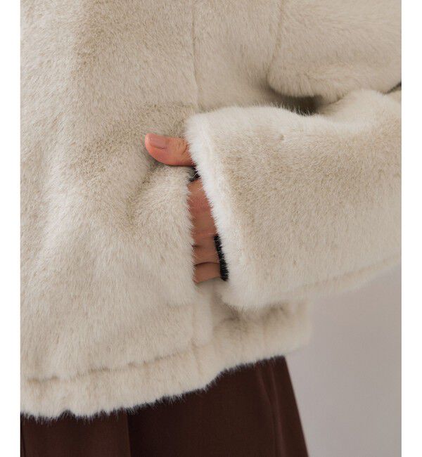 VIS「ブローチ付きアソートファーブルゾン」|ブルゾン・スタジャン|