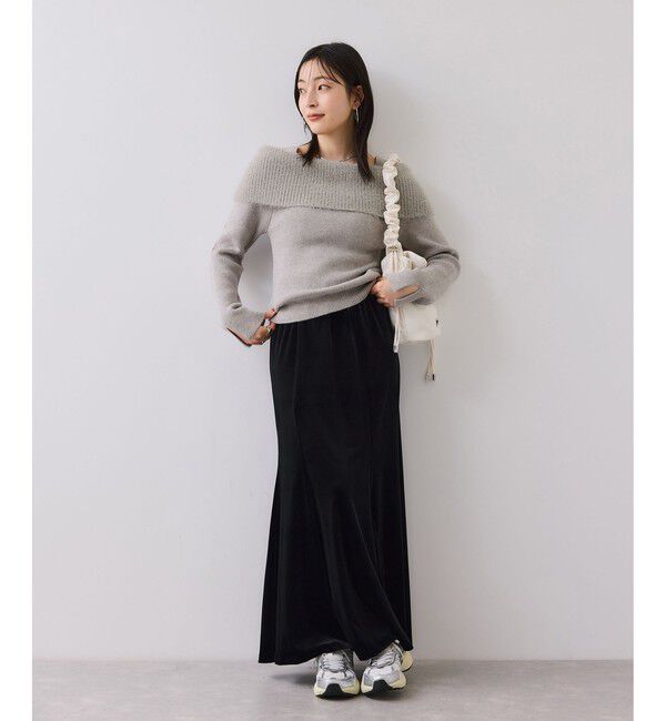 VIS「フェザーヤーンオフショルもちもちリブニット/イージーケア」|ニット・セーター|