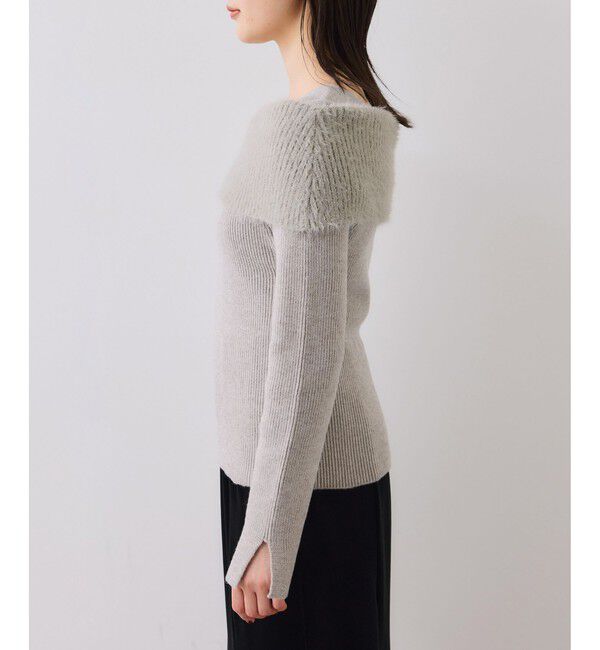 VIS「フェザーヤーンオフショルもちもちリブニット/イージーケア」|ニット・セーター|